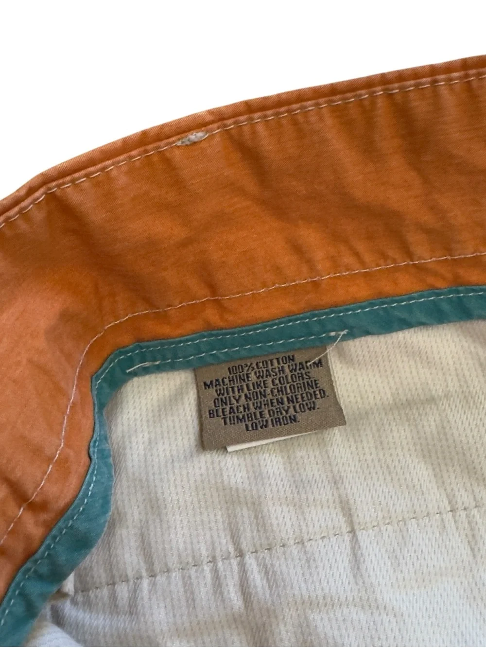 Bills Khakis Orange Cotton Chino Pants Mens 38 USA Made Coastal Preppy Style EUC